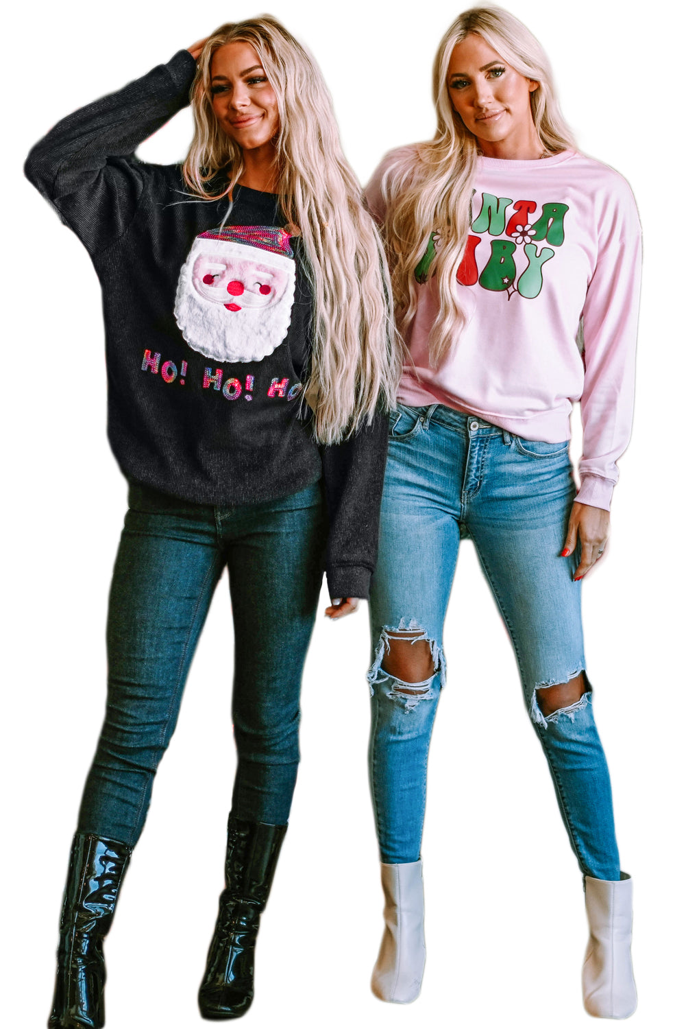 Rosa SANTA BABY Süßes Sweatshirt mit Blumengrafik