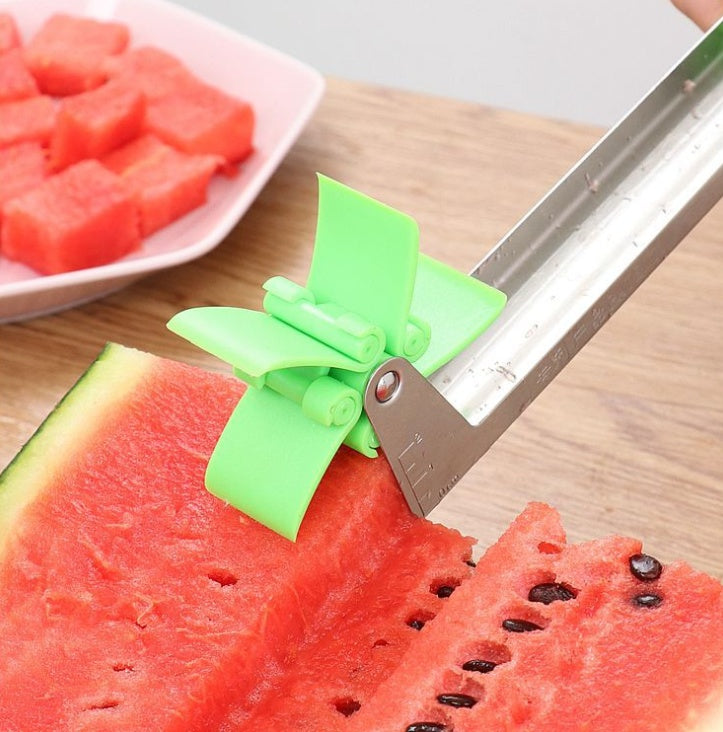 Wassermelonen-Windmühlenschneider, Edelstahl, geschnitten, Wassermelonen-Artefakt, Obst-Cut-Artefakt, kreatives, ausgefallenes Graben, Obstscheibe