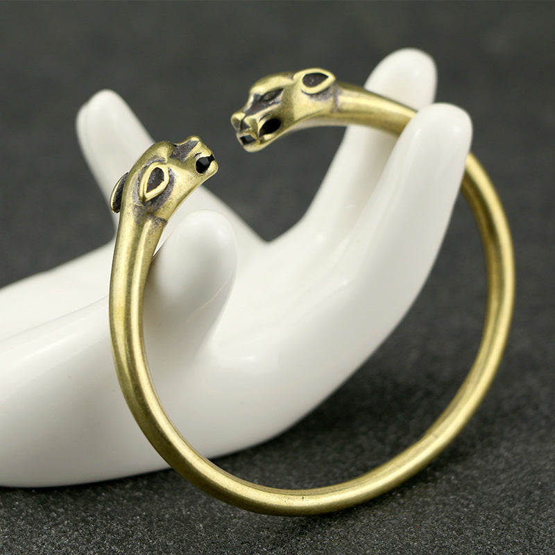 Punk Messing Leopard Armreifen Armband Für Männer Schmuck