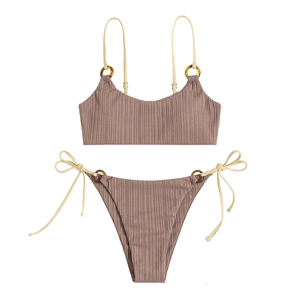 Badeanzug Weißer BH Banded Bikini I Badeanzug