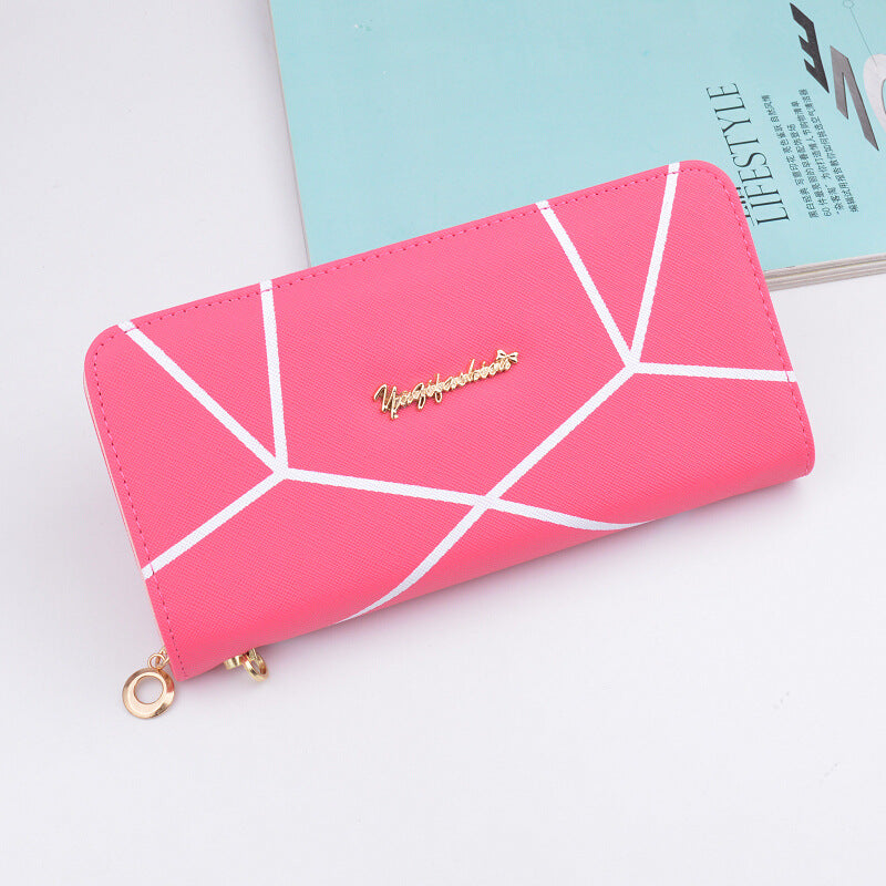 Neue geometrische muster lange Geldbörse Damen mode große zip handtasche handtasche handtasche