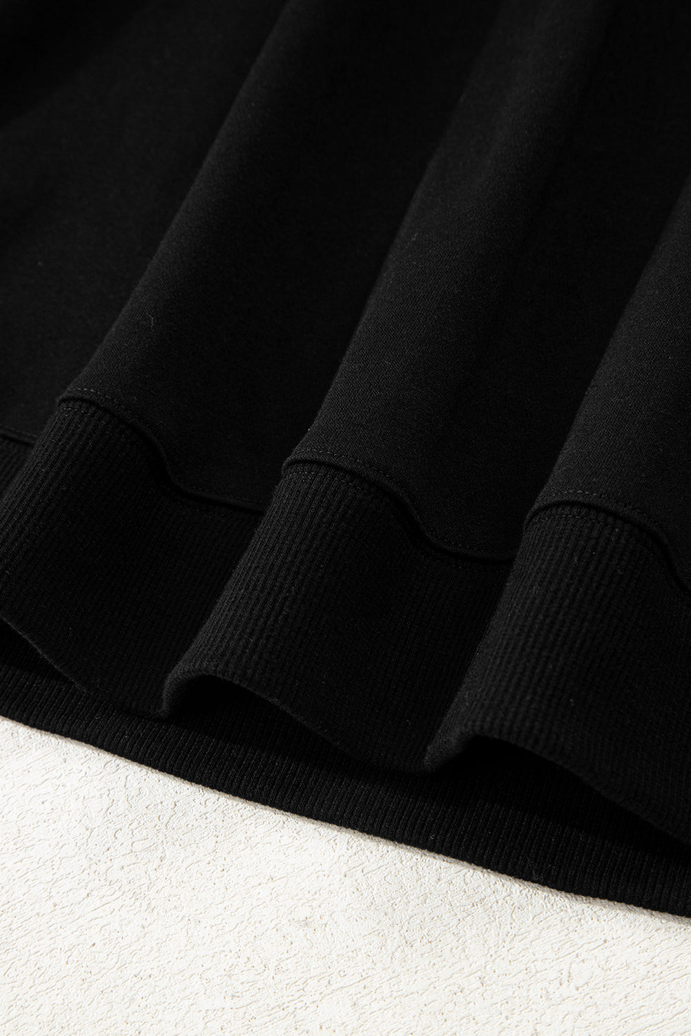 Black Varsity Striped Sleeve Drop Shoulder Sweatshirt and Short Set