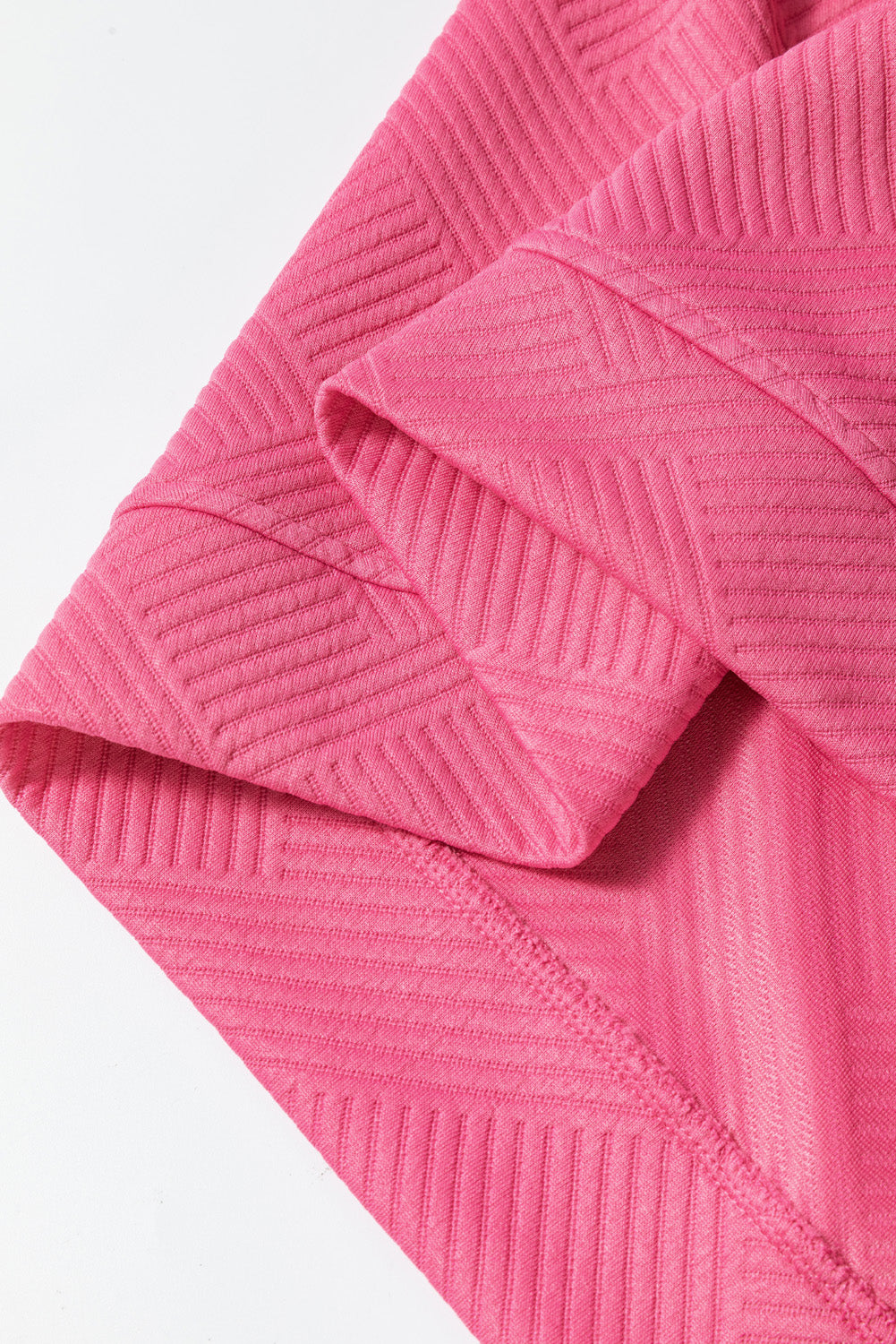 Erdbeerrosa, ultralockeres, strukturiertes 2-teiliges Slouchy-Outfit