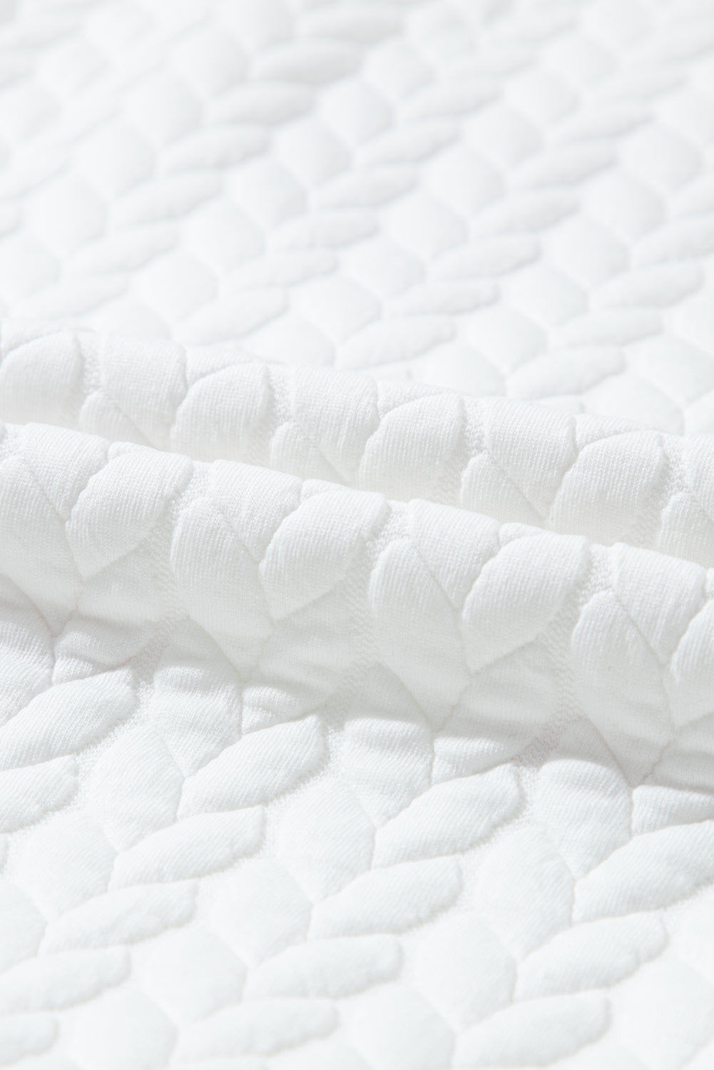 Weißes LOVE Chenille-Sweatshirt mit Zopfmuster und Stickerei