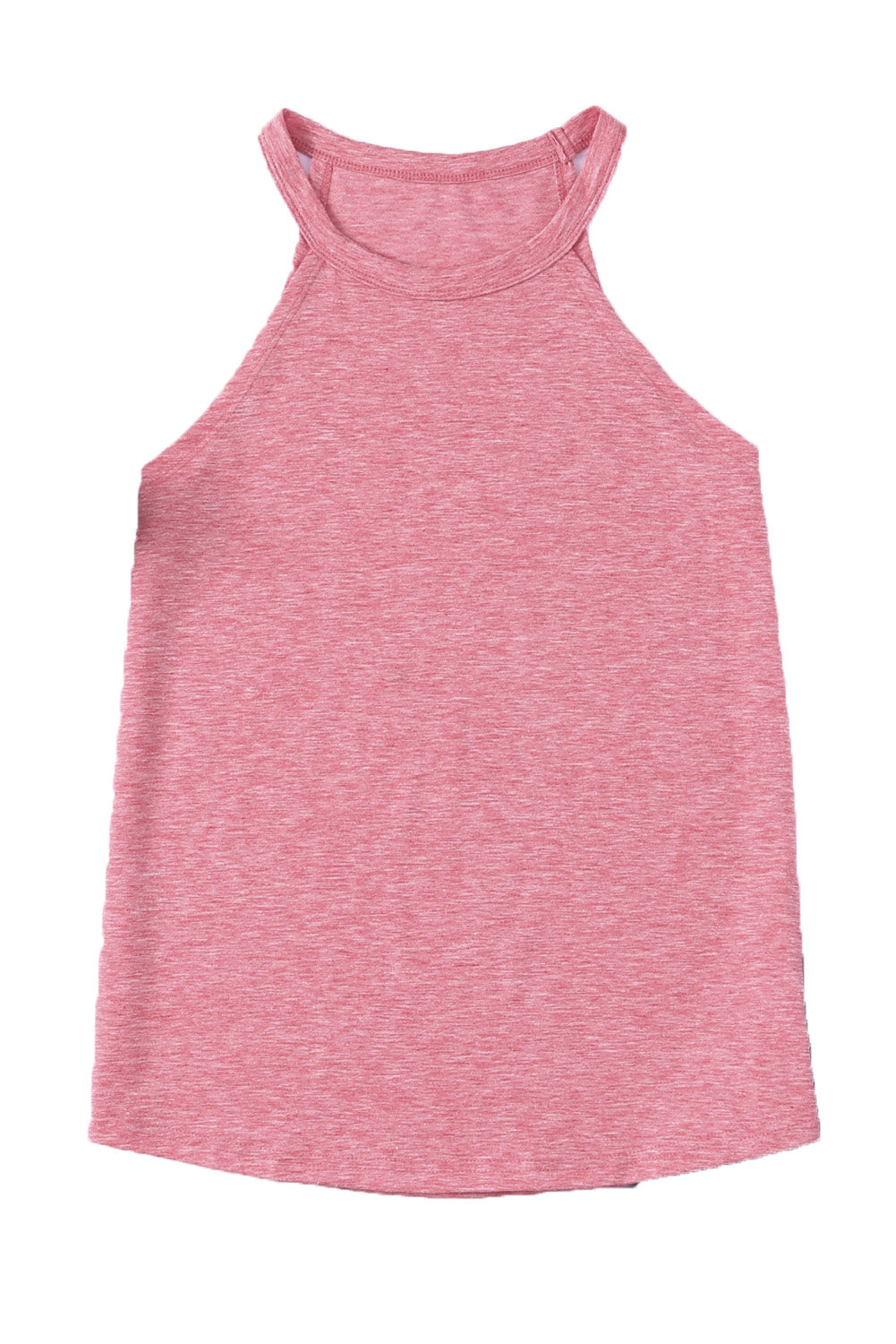 Rosa, einfarbiges Tanktop mit Rundhalsausschnitt