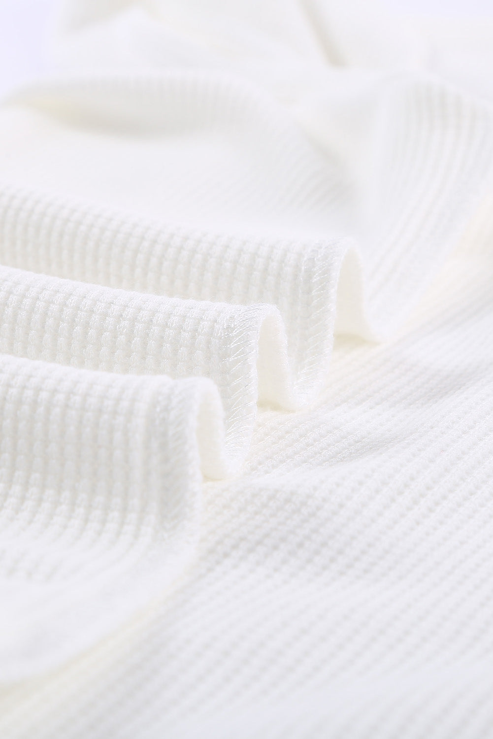 White Crew Neck Waffle Tank Top