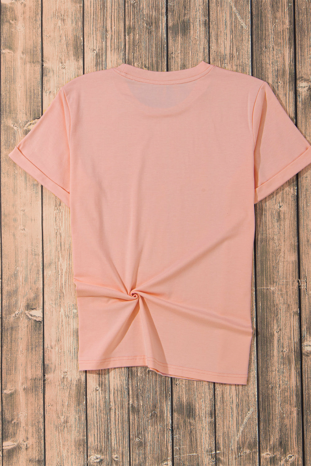 Lässiges, schlichtes Rundhals-T-Shirt in Rosa