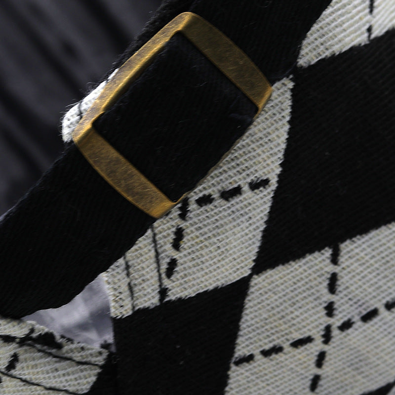 Retro Plaid Short Brim Advance Hats Britischer Casual Painter Hut