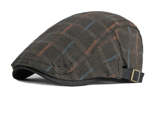 Fashionable Casual Duck Tongue Checked Hat