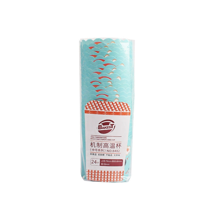 24 Stück/Packung, runde Laminierförmchen für Kuchen, Muffins, Schokoladen-Cupcake-Förmchen, Backförmchen, Größe: 7 x 6 x 5,5 cm, zufällige Farblieferung, 6,8 x 5 x 3,9 cm