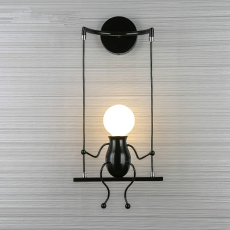 E27 LED Persönlichkeit Kreative Retro Schmiedeeisen Bösewicht Wandleuchte ohne Glühbirne, Weiß, Rot, Schwarz