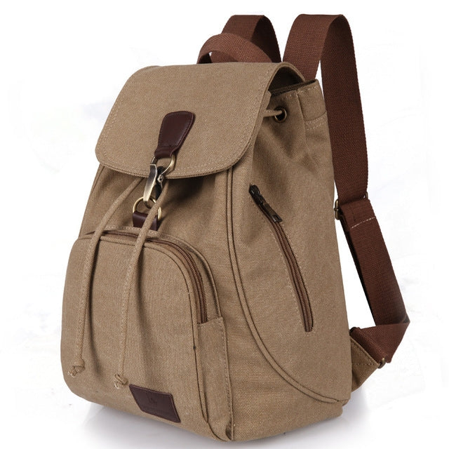 Damen Canvas Student Laptoptasche Rucksack