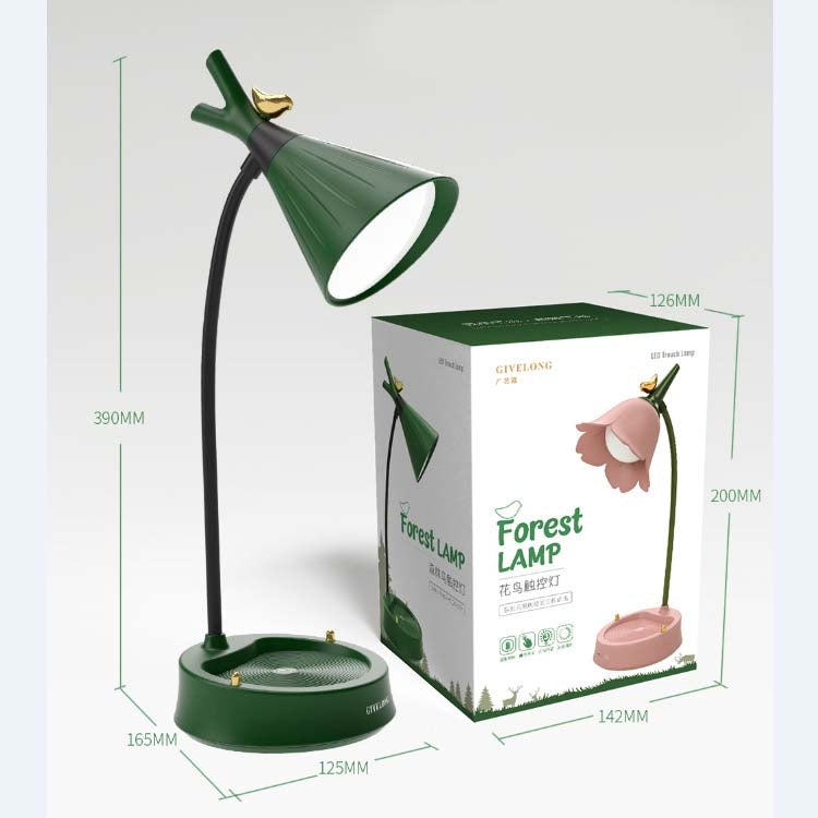 GIVELONG Forest Bird LED-Touch-USB-Tischlampe mit Handyhalter, Nachtlicht für Schlafzimmer und Nachttisch, GL361-1 Rot, GL361-2 Gelb, GL361-3 Blau, GL361-4 Grün, GL362-1 Pink, GL362-2 Gelb, GL362-3 Blau, GL362-4 Grün, GL363-1 Rot, GL363-2 Gelb ...