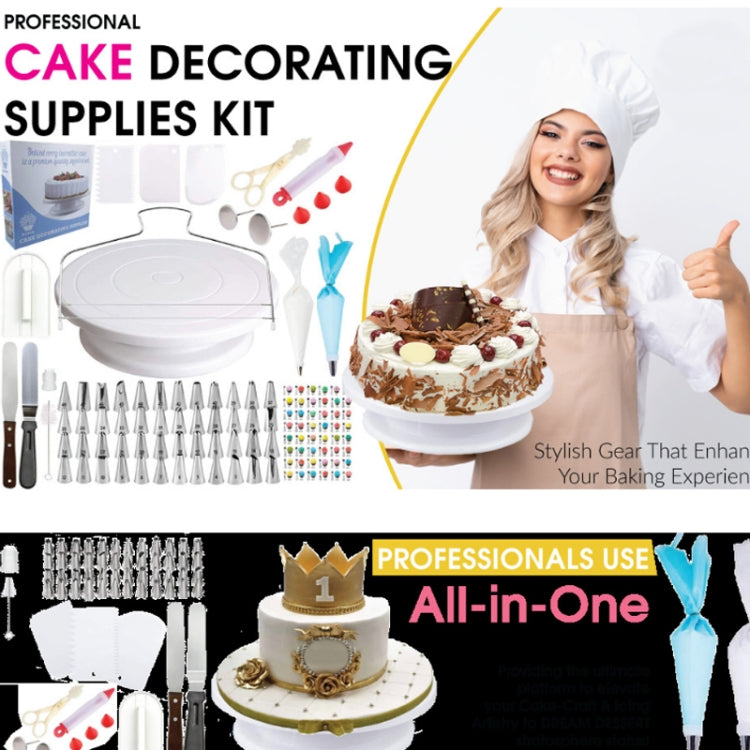 205-in-1-Drehteller-Set zum Dekorieren von Kuchen, Kuchendekorationsmund, Backutensilien, 205 Teile/Set