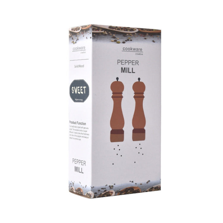 Manuelle Pfeffermühle aus Edelstahl 304 aus Buche, Pfeffermühle mit Keramikkern, Spezifikation: 20,3 cm, 2 Stück (Farbbox), Stil 5, 12,7 cm, Stil 5, 15,2 cm, Stil 5, 20,3 cm, Stil 5, 20,3 cm, 2 Stück