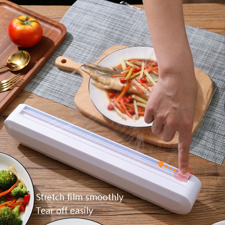 Frischhaltefolienschneider mit Saugnapf, für den Haushalt, verstellbare Aufbewahrungs-Schneidebox aus Plastikfolie, Frischhaltefolienschneider mit Saugnapf