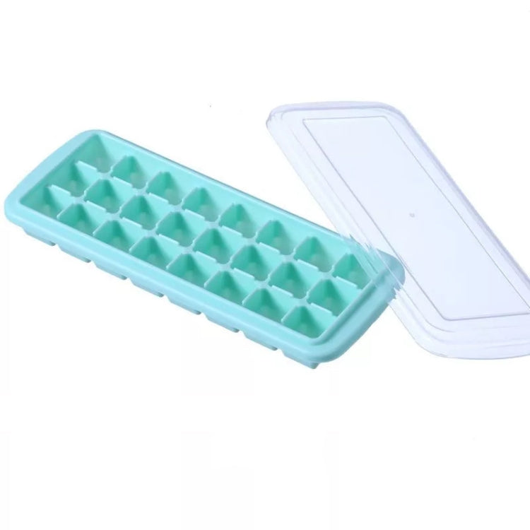 Kreative 24-Gitter-Silikon-Eiswürfelschale für Zuhause, große Eiswürfelform, Eisbox mit Deckel, Hellrosa, Himmelblau, Mintgrün
