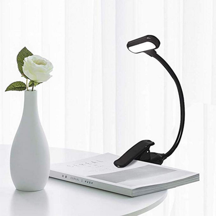8021 Mini-Buch-Clip-Licht, LED-Noten-Augenschutz-Leselampe, Schwarz, Weiß