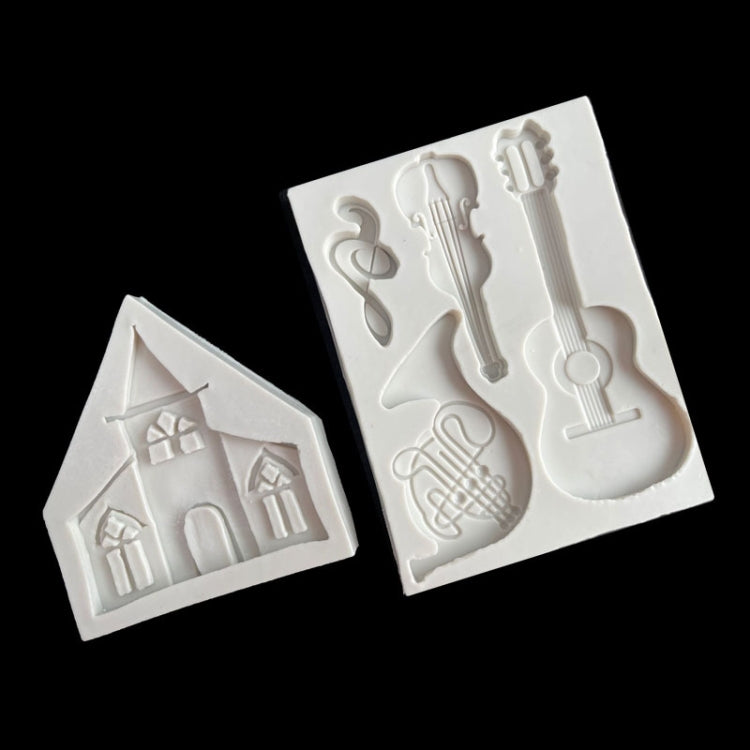 Silikonform mit Musikschloss, für Schokoladen-Fondant und Kuchendekoration, Stil:, Spezifikation: Dreieck, Dreieck, Rechteck