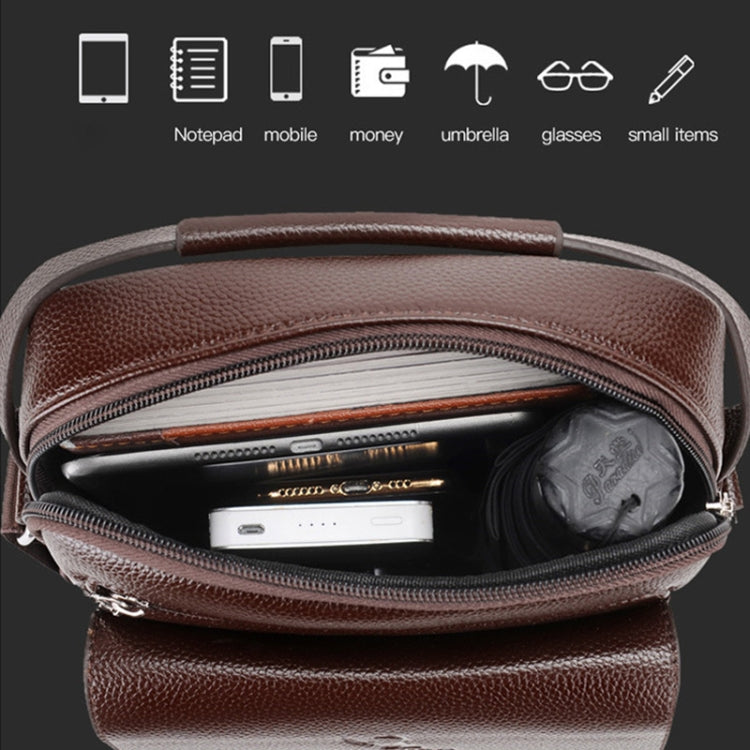 WEIXIER D244 Men Shoulder Bag Large Capacity Business Retro Messenger Bag, D244 Brown, D244 Black