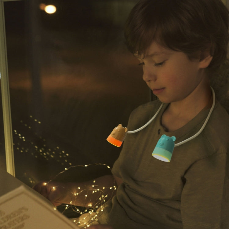 KD201 Tragbare Lampe zum Umhängen, LED-Nachtlicht zum Lesen, Stil: Bär (Blau + Braun), Reh (Blau + Braun), Katze (Rosa + Lila)