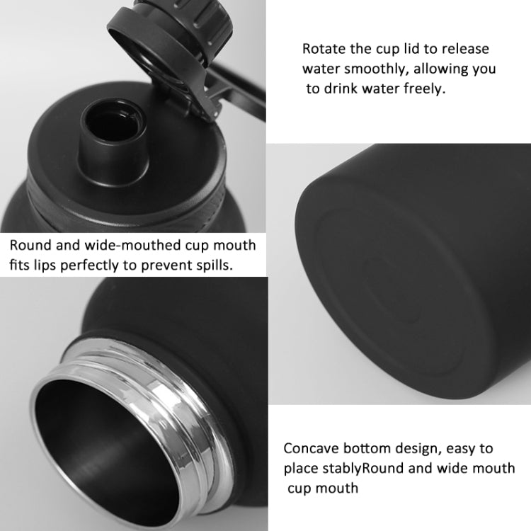 Sportflasche mit magnetischer Telefonhalterung, Edelstahl-Thermosbecher, 650 ml, 1000 ml, 1200 ml