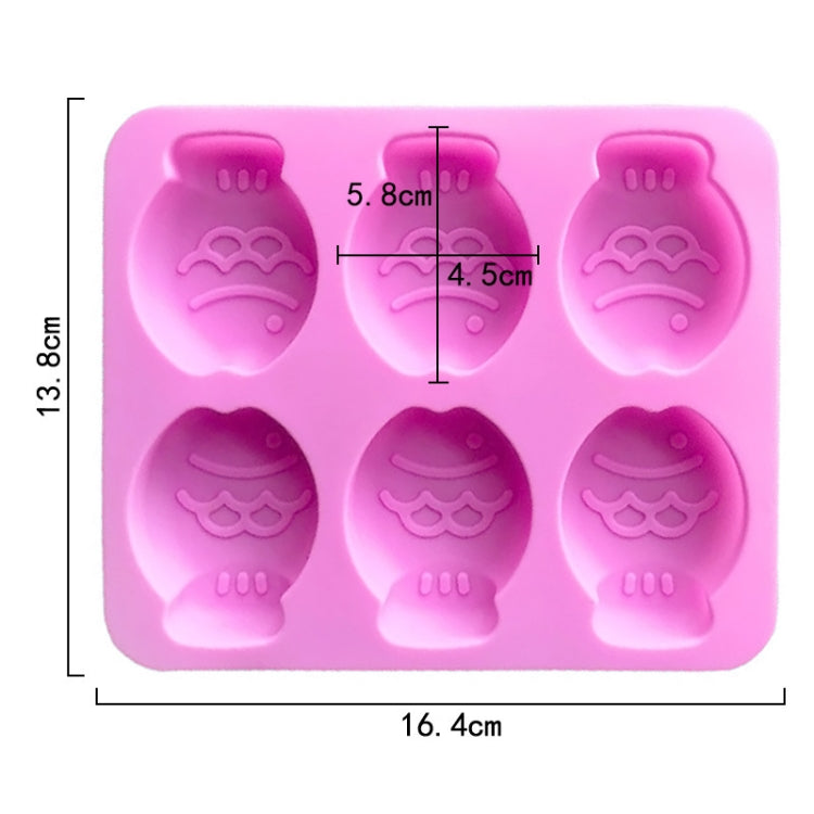 Silikon-Kuchenform in Fischform mit 6 Fächern, handgefertigte Seifenform, 6 Fächer, kleiner Fisch