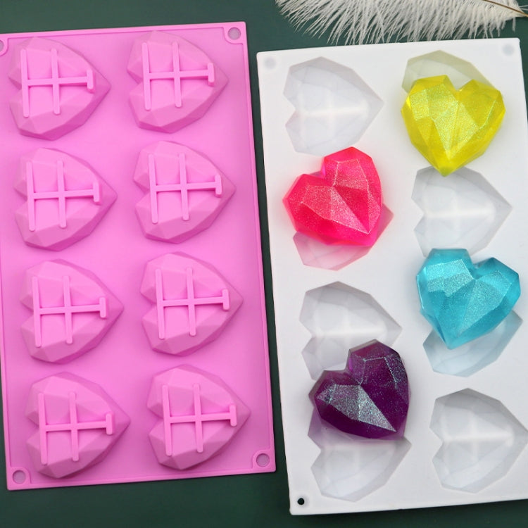 8 Grids Two Rows Heart Chocolate Mould DIY Baking Cake Tools