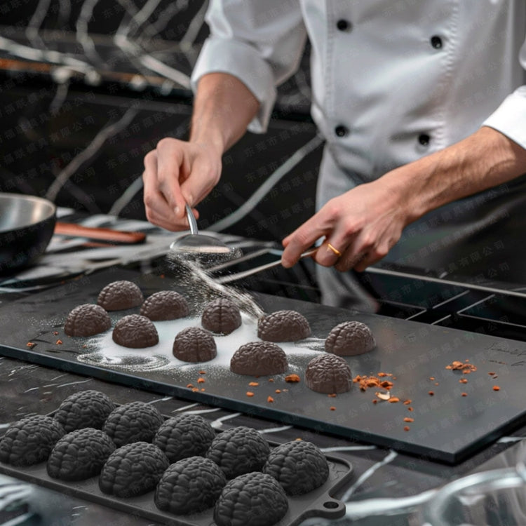 10 Gitter Gehirn Halloween Schokoladenform Hausgemachte Gehirnkuchenform DIY Süßigkeiten Weiche Formen, 10 Gitter Gehirn