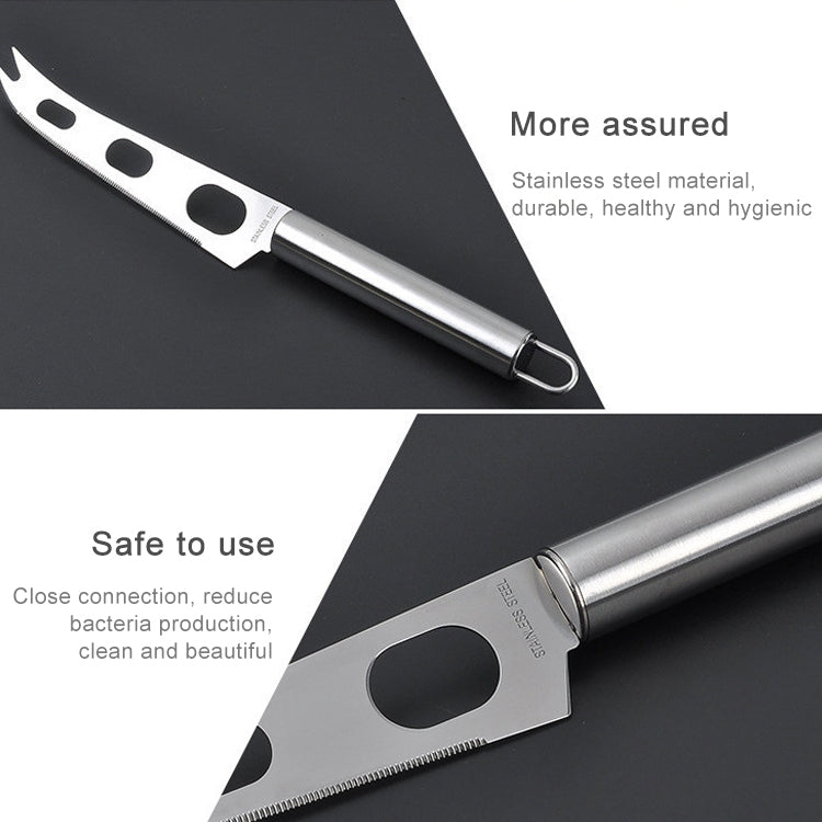 Edelstahl Käsemesser mit Gabelspitze Käse Buttermesser Slicer Butter Pizzaschneider, Käsemesser