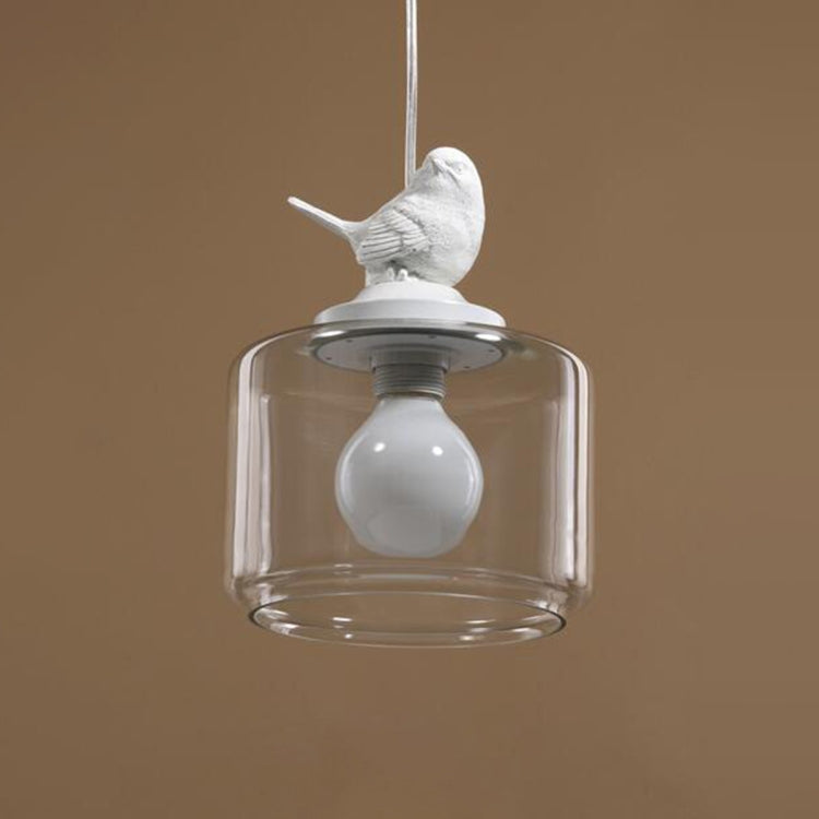 Nordische moderne Hängelampe, transparente Vogelkäfig-Glas-Pendelleuchte, LED, E27, Deckenleuchte, perfekt für Küche, Esszimmer, Schlafzimmer (kaltweiß)