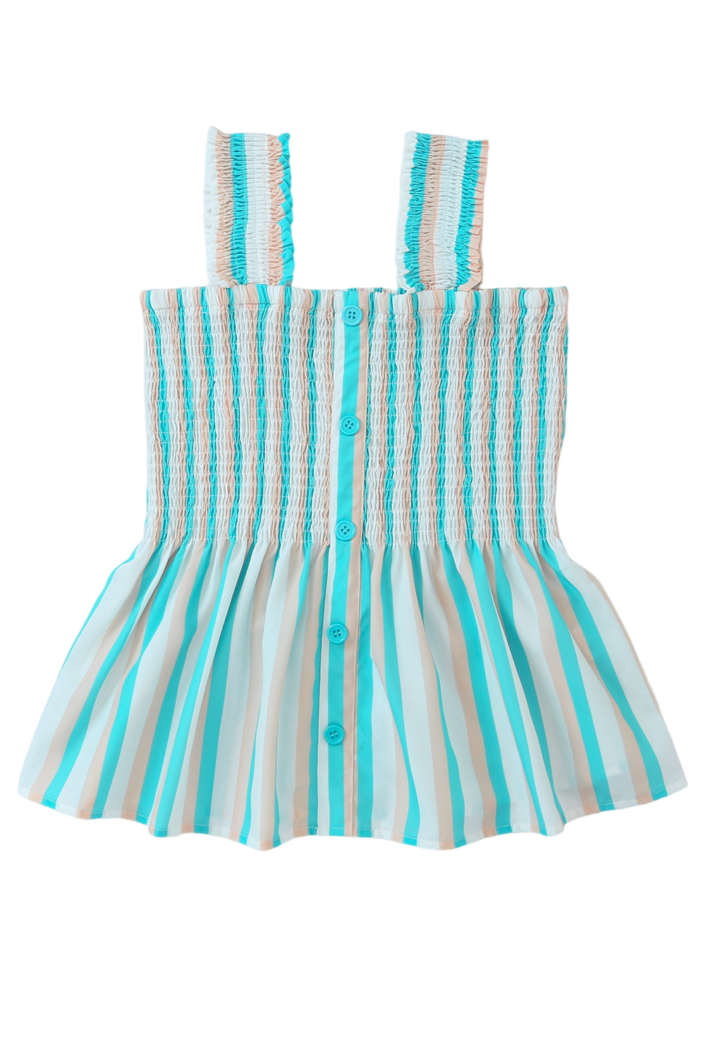 Gestreiftes Tanktop mit gesmoktem Schößchen