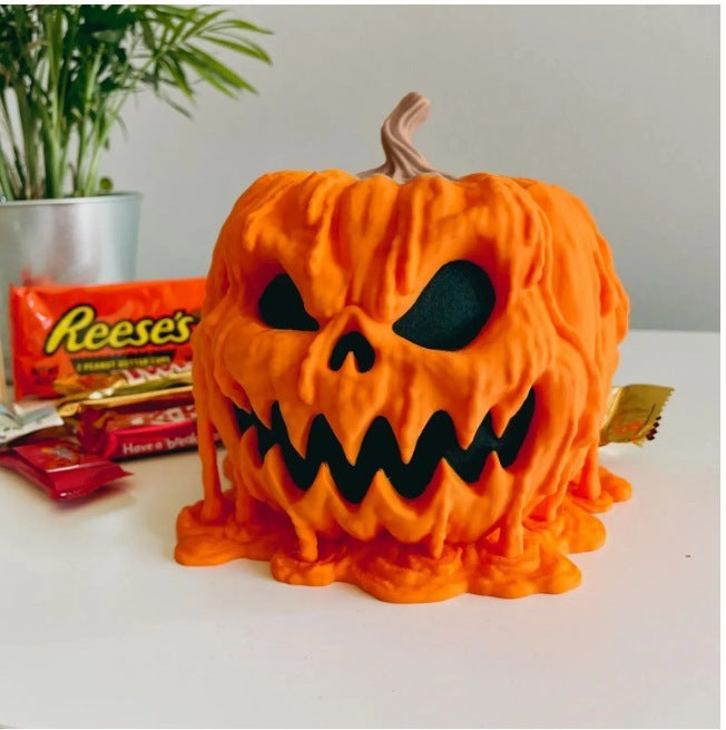 Schmelzende Halloween-Kürbis-Süßigkeitenschale
