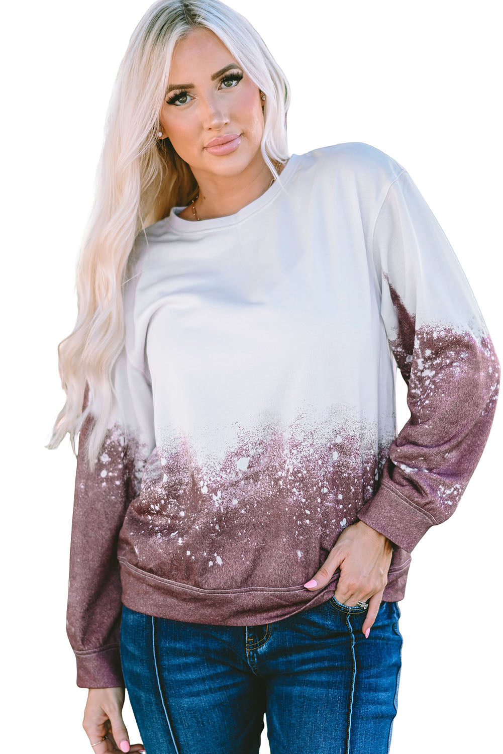 Sweatshirt mit Batik-Farbverlauf