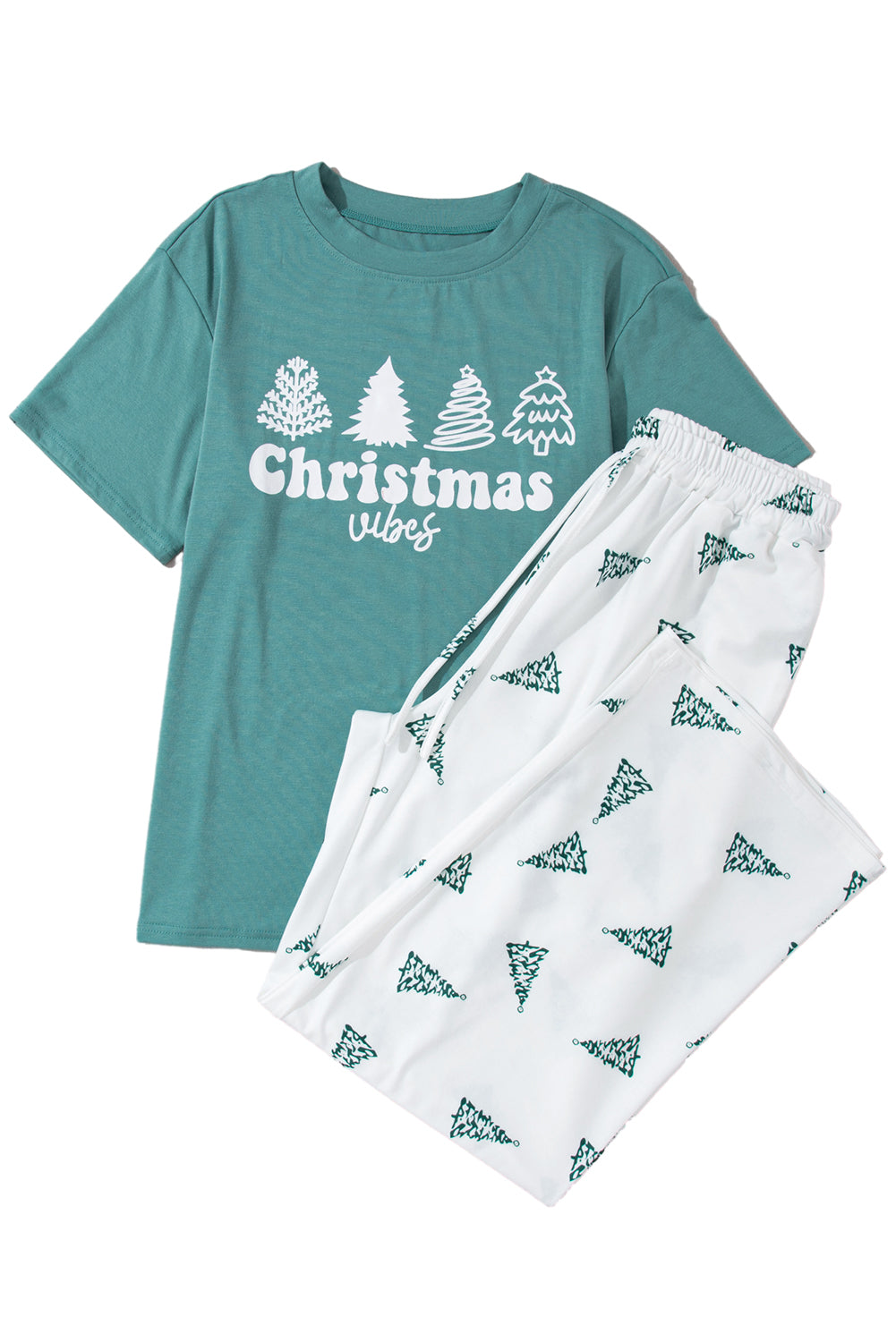 Skobeloff Lounge-Set aus T-Shirt und Hose mit Weihnachtsbaum-Print