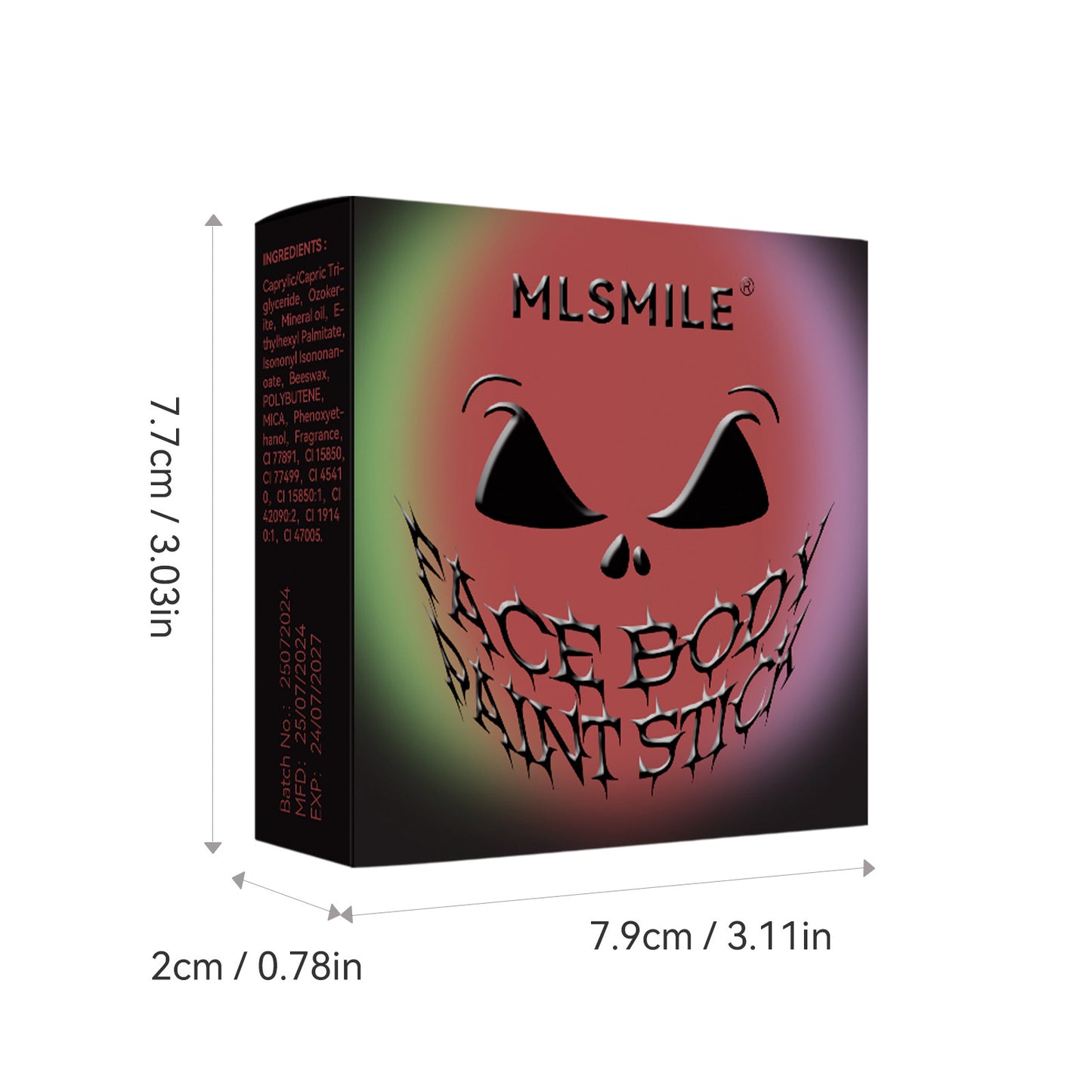8-farbiger Halloween-Lippenstift, schwarz und weiß, rot, leicht zu färbender Anzug