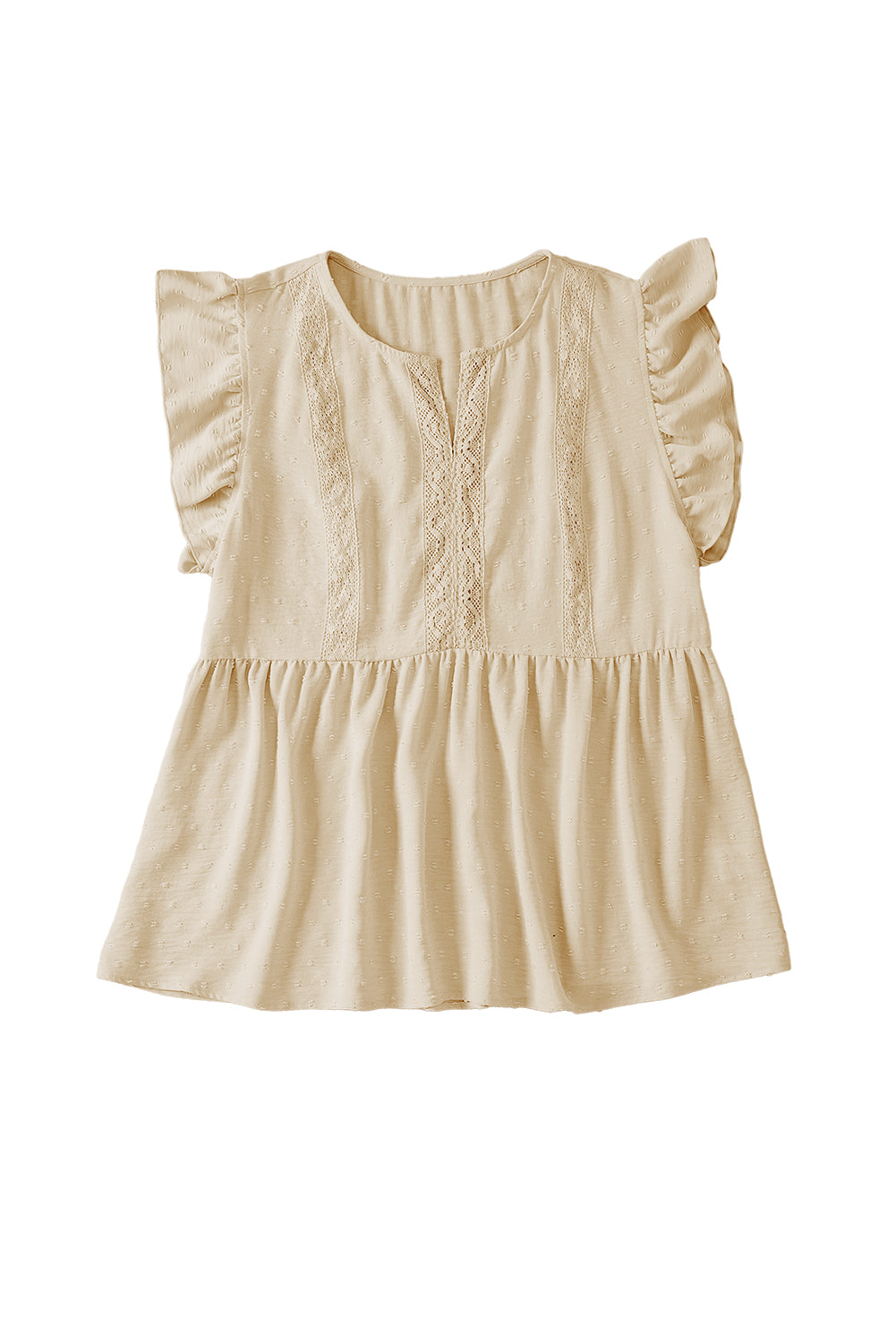 Golden Fleece Babydoll-Oberteil mit Schweizer Punktspitze und Schlitz am Ausschnitt in Übergröße