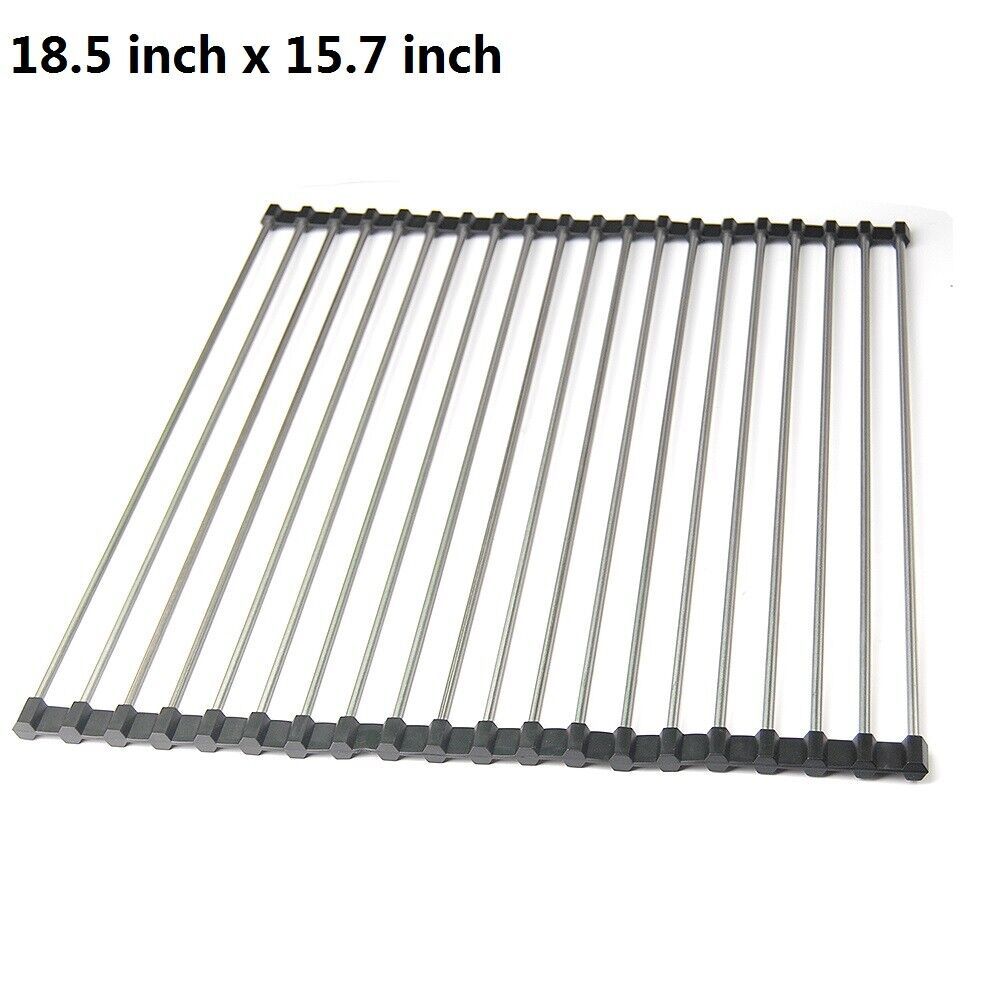 Küche Edelstahl Spüle Drain Rack Roll Up Gericht Trocknen Abtropffläche Matte