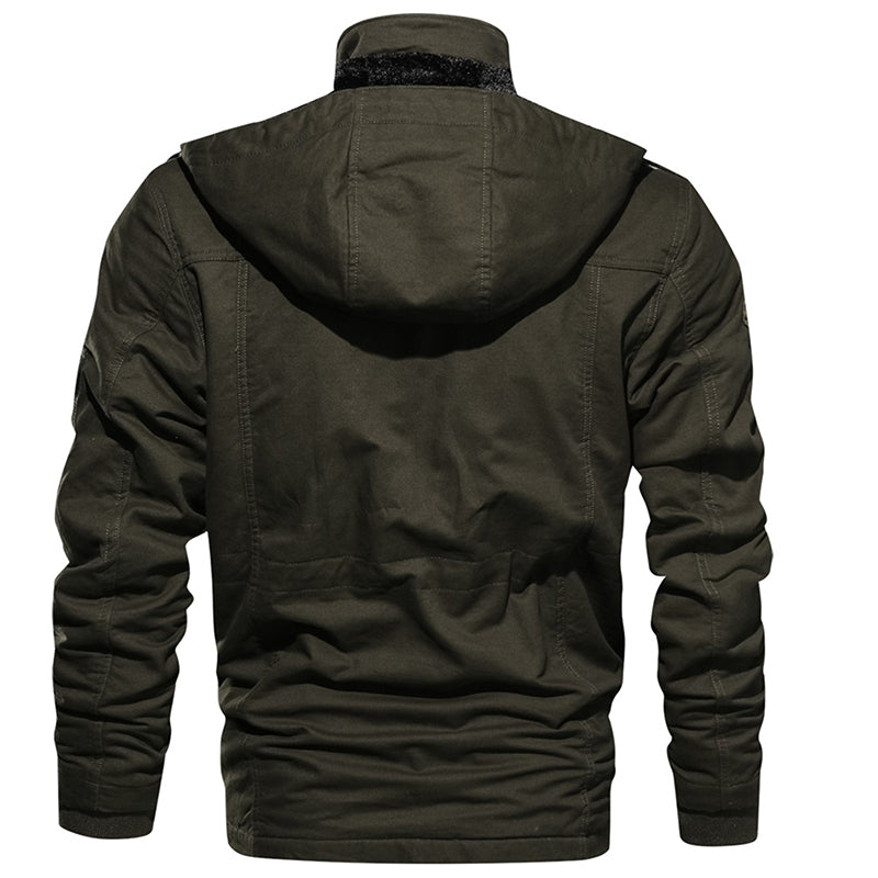 Men's Winter Fleece Hooded Military Jacket: Stylish and Warm Outerwear