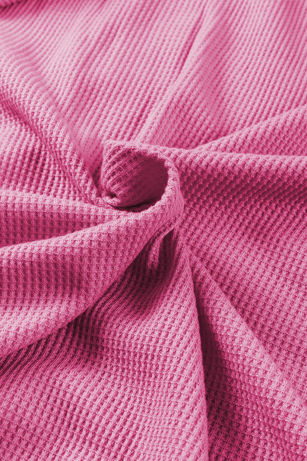 Rose Thermo-Waffelstrickjacke mit durchgehendem Reißverschluss und Kapuze