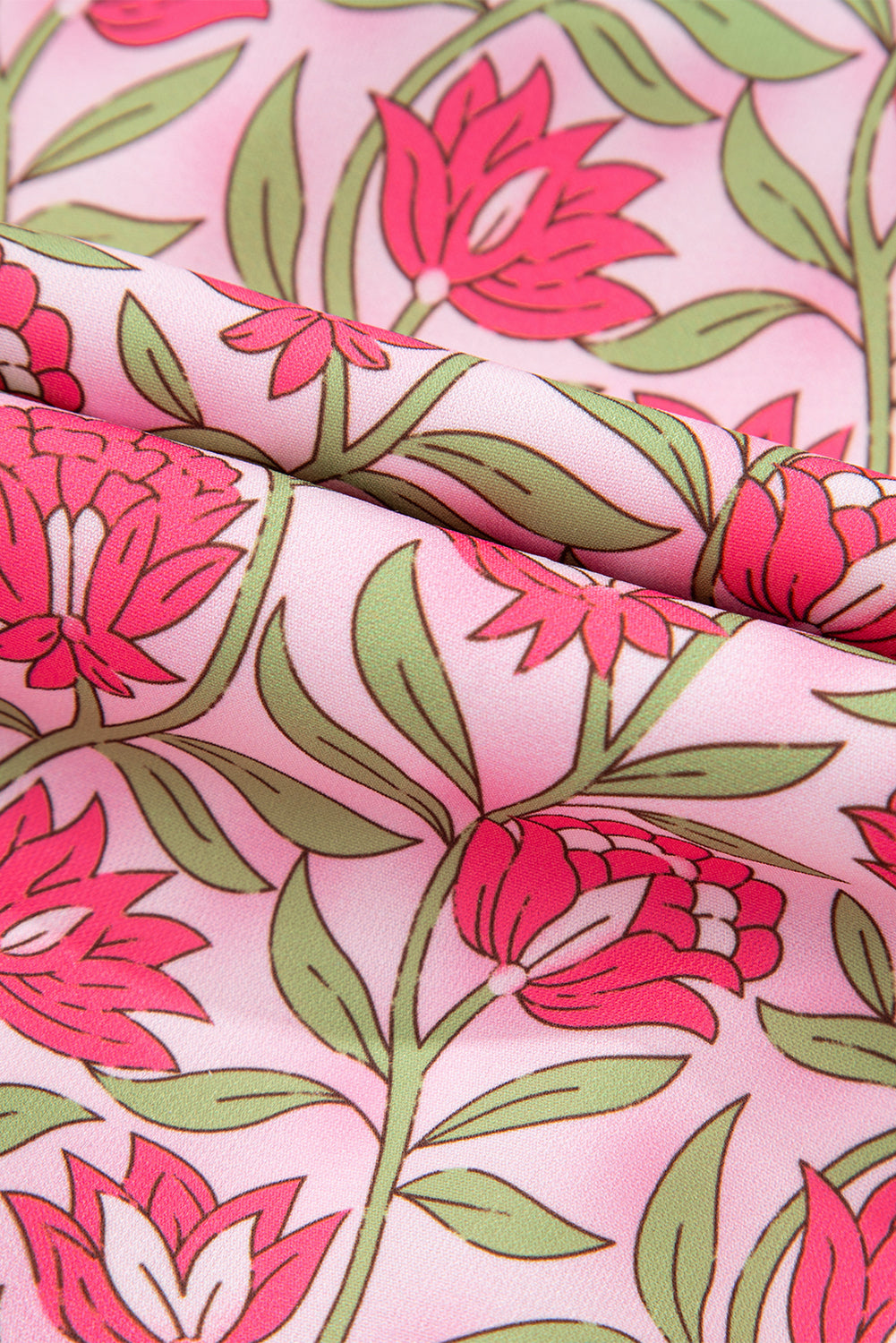 Rosa Set mit bauschigem, kurzem Tanktop und Minirock mit Blumenmuster