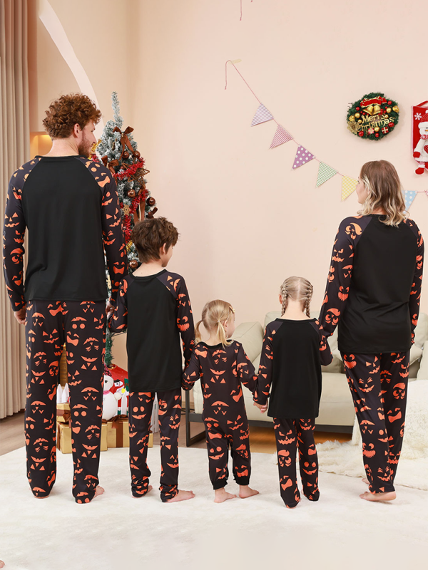 Halloween Weihnachten Eltern-Kind Loungewear Split Sleeve Set Zweiteiliger Pyjama