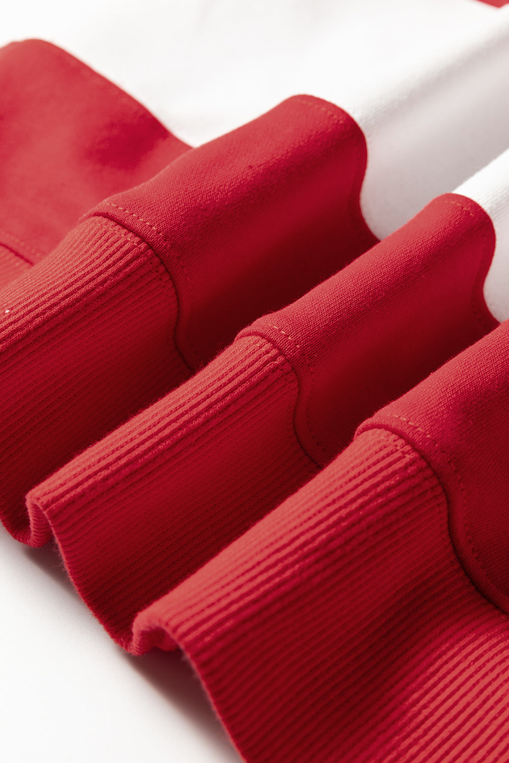 Fiery Red Colorblock Drop Shoulder Baggy Sweatshirt