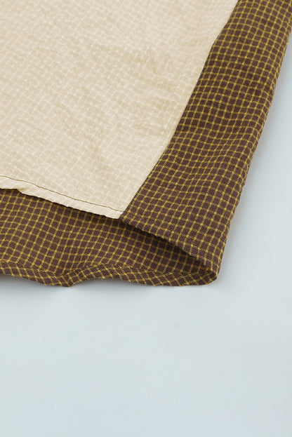 Plaid Color Block Long Sleeve Shirt