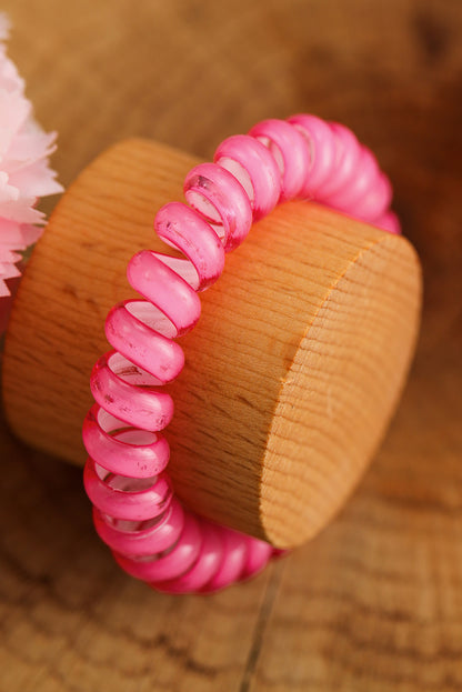 Haarband aus Telefondraht mit rosa Kristallen (einzeln)