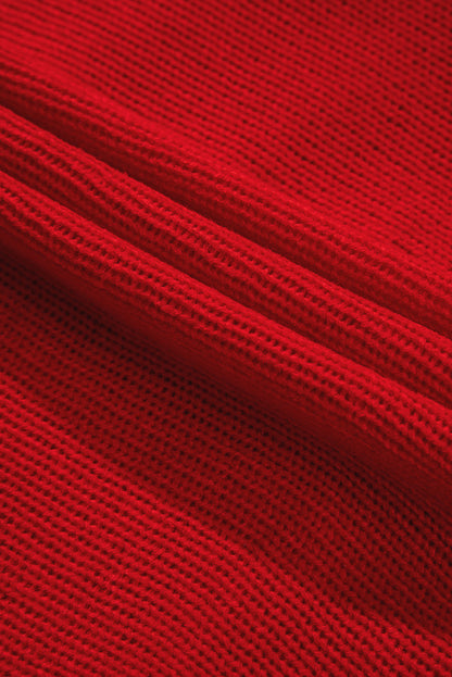 Racing Red Valentine Love Letter bestickter Pullover mit Stehkragen