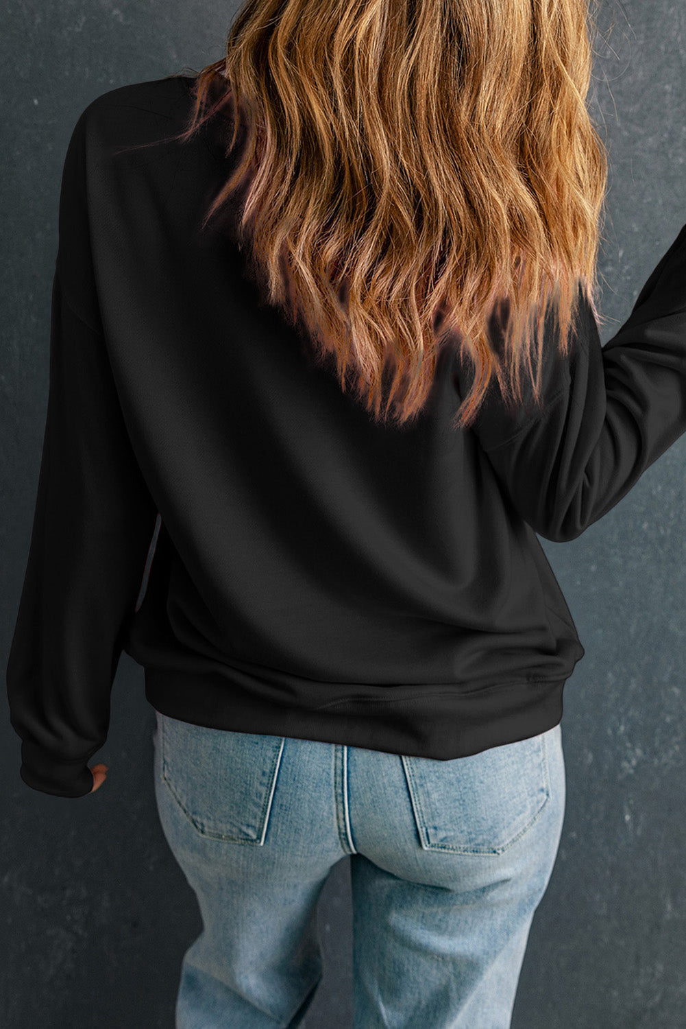 Schwarzes Gruselsaison Halloween Fashion Grafik Sweatshirt