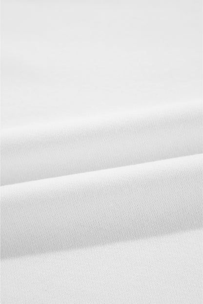 Beige Solid Classic Crewneck Pullover Sweatshirt