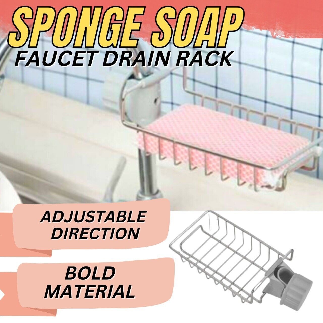 Abflussregal Aufbewahrungshalter Regal Küchenspüle Wasserhahn Schwamm Seifentuch Rack Halterung