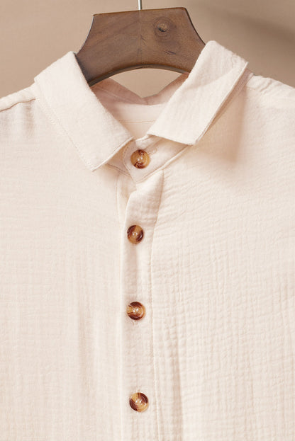 Apricot – Maxi-Strandkleid mit gekräuselten Knöpfen und Schlitzen